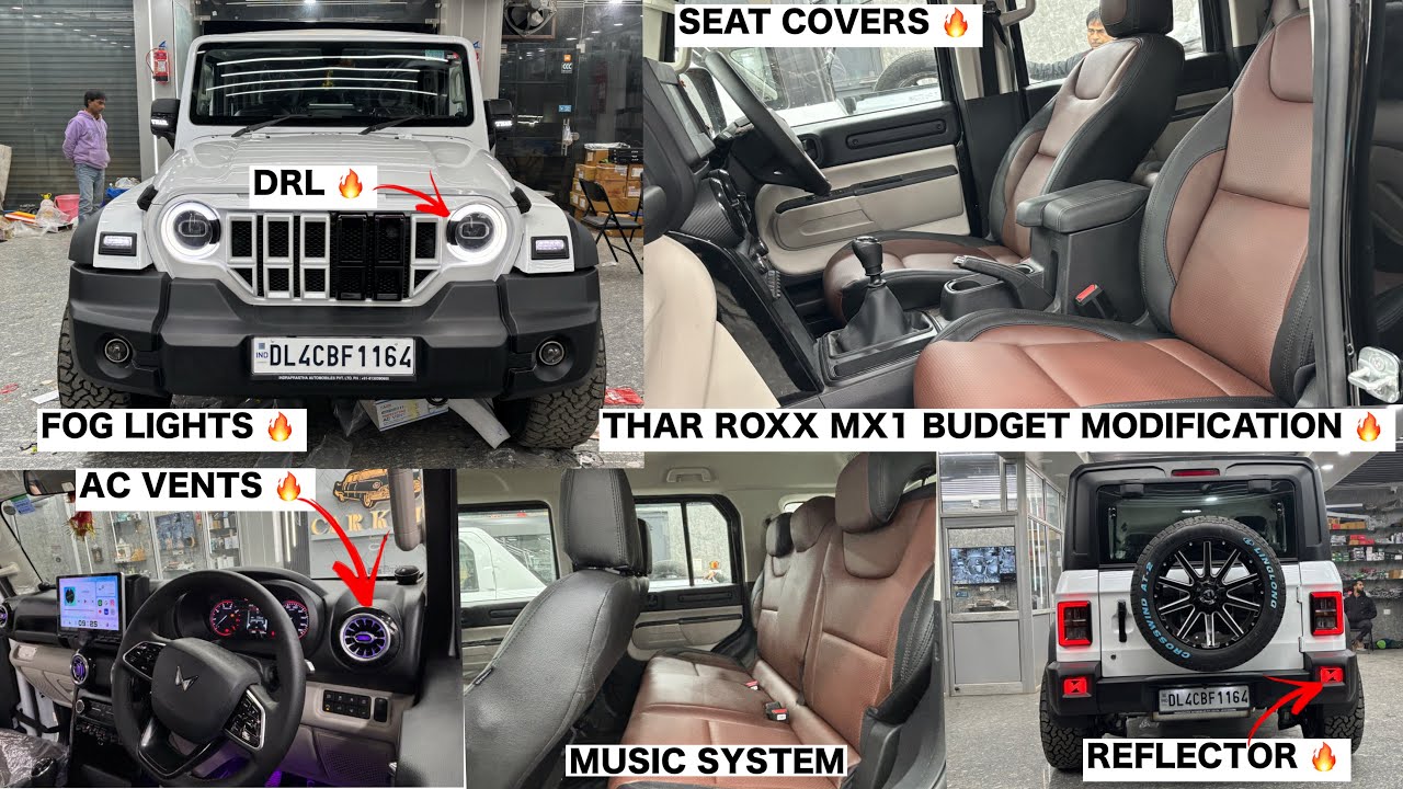 THAR ROXX MX1 BUDGET MODIFICATION 🔥 | WITH SEAT COVERS ✅ AMBIANCE LIGHTS ✅ FOG LIGHTS ✅ REFLECTOR ✅