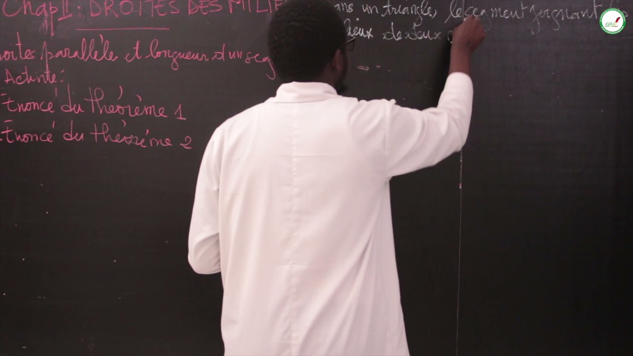 Cours - Quatrième - Mathématiques : Droites des milieux / Suite 2 / M. Ndour