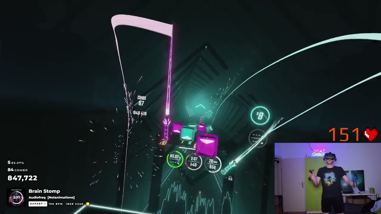 [Beat Saber] Audiofreq - Brain Stomp [Nolanimations] (Expert+)