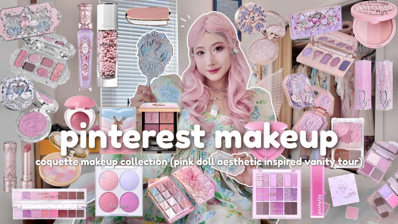 unbiased review on viral pinterest makeup 🎀🐰 pink doll coquette inspired vanity tour