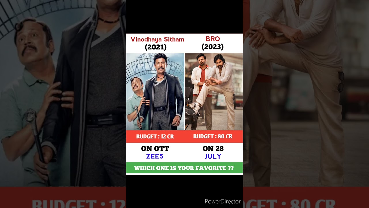 Vinodhaya Sitham Vs Bro Movie Comparison Release Date || #shorts #vinodhayasitham #bro #powankalyan