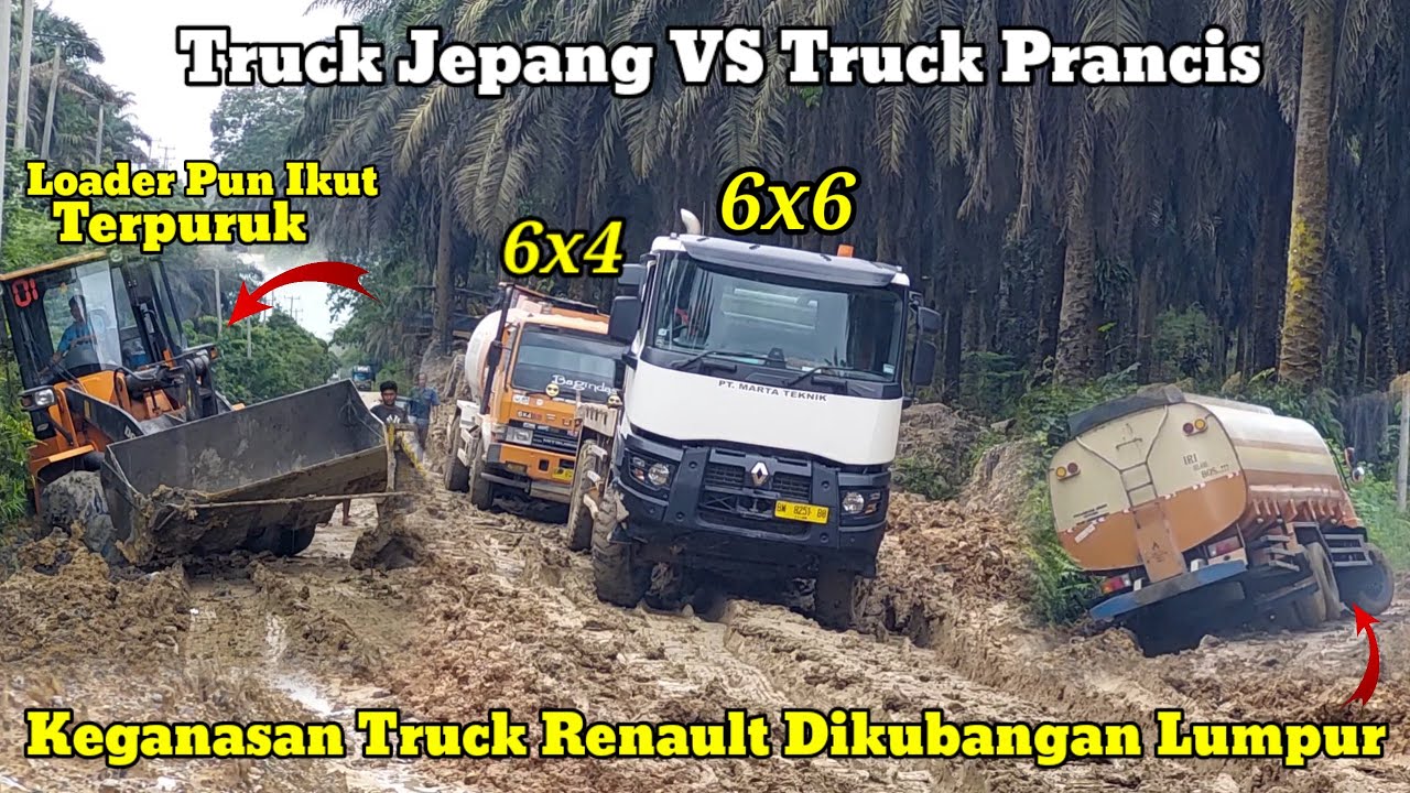 Dikirim Langsung Dari Prancis Truck Renault Oleh Pertamina Untuk Tarik Fuso Oren Dr Kubangan Lumpur