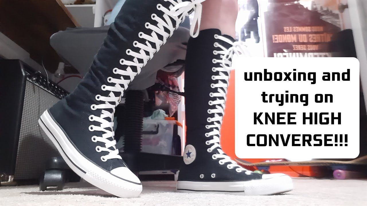 UNBOXING + TRYING ON MY KNEE HIGH CONVERSE!!!