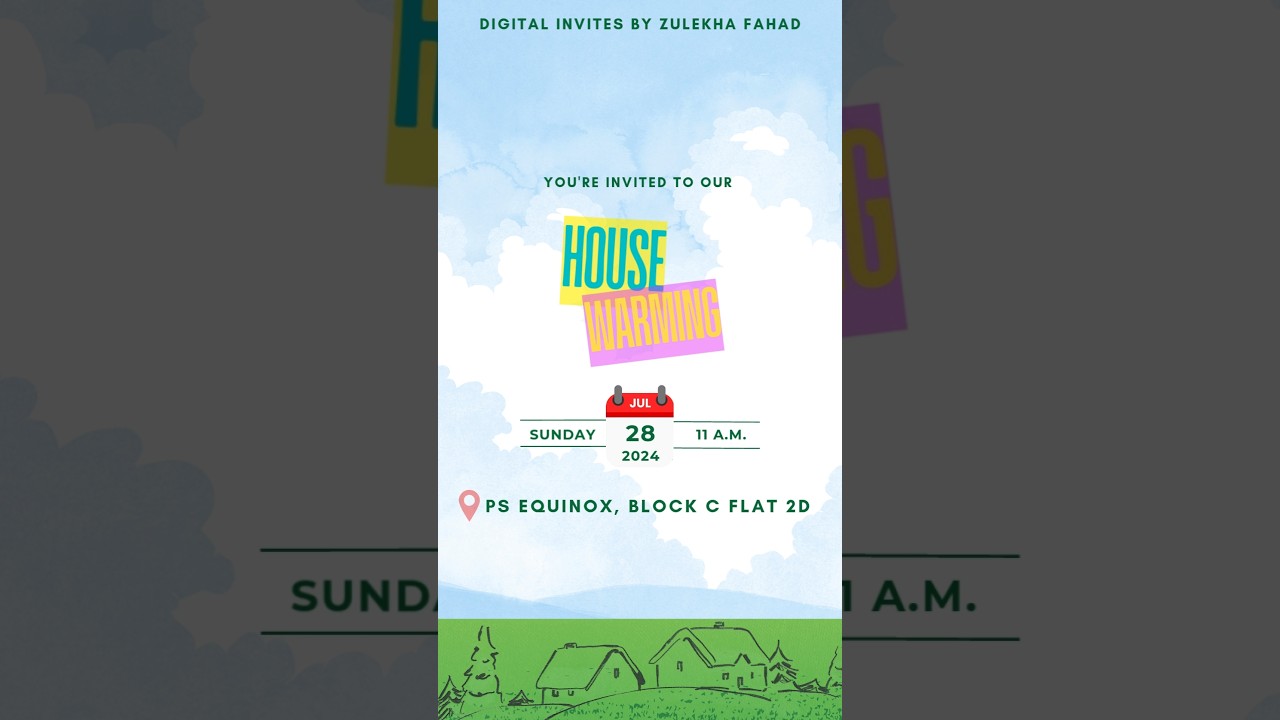 Elegant Housewarming E-Invite Design 🏡 | Digital Griha Pravesh Invitation