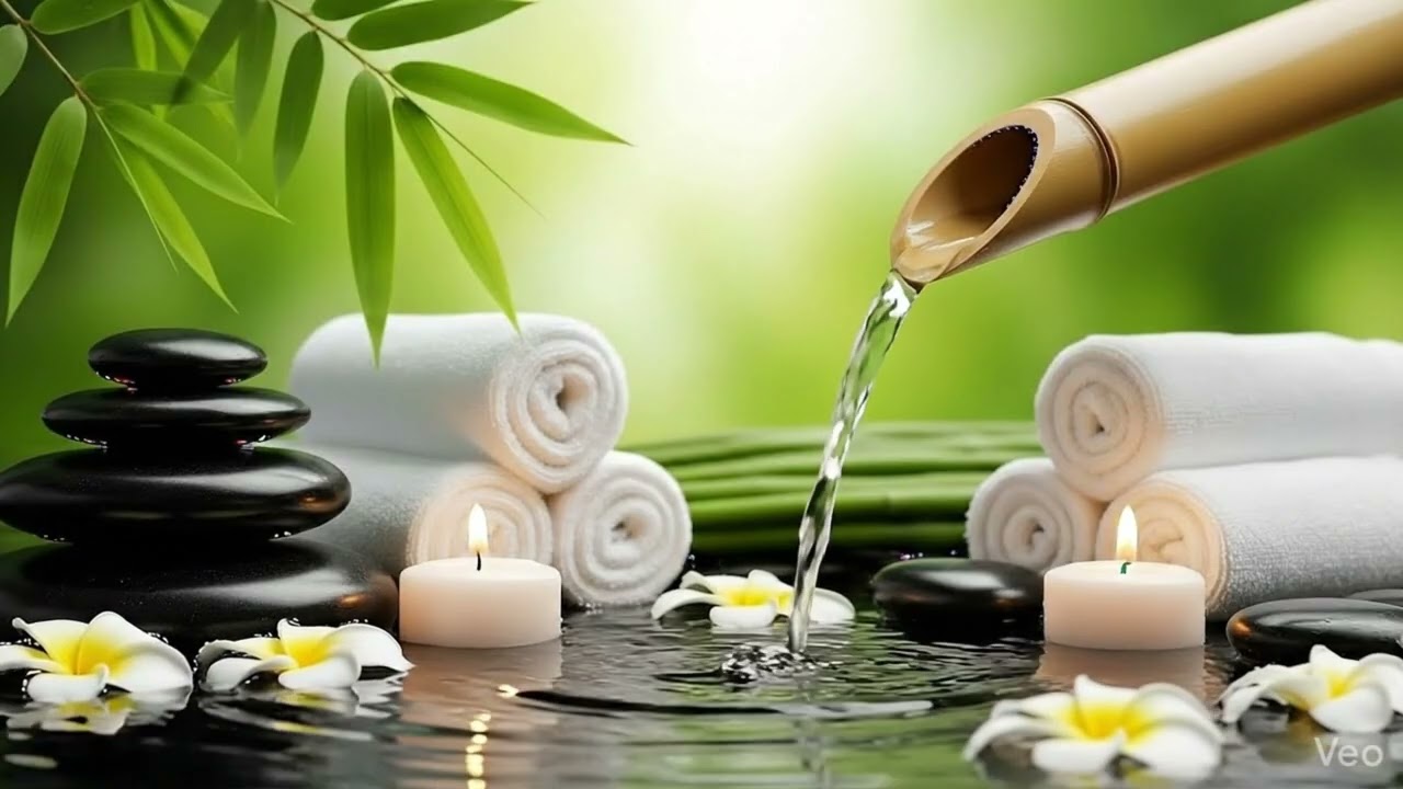 29 💦Gentle Bamboo Stream & Peaceful Piano🌿Relaxing Music, Night Meditation, Sleep, Emotional Healing