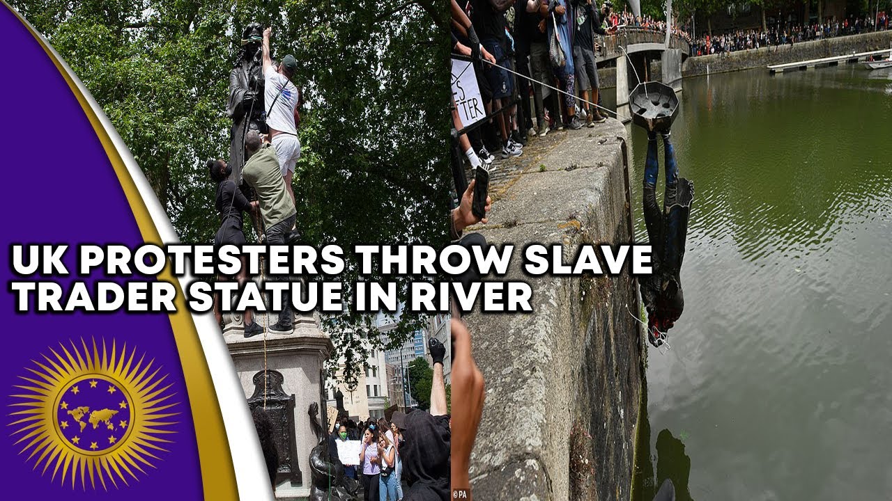Black Lives Matter Protesters In UK Topple Statue Of Slave Trader Edward Colston & Dumped In River