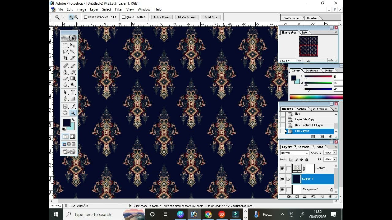 “Photoshop Mein Royal Pattern Design Kaise Banaye  Step by Step Tutorial”
