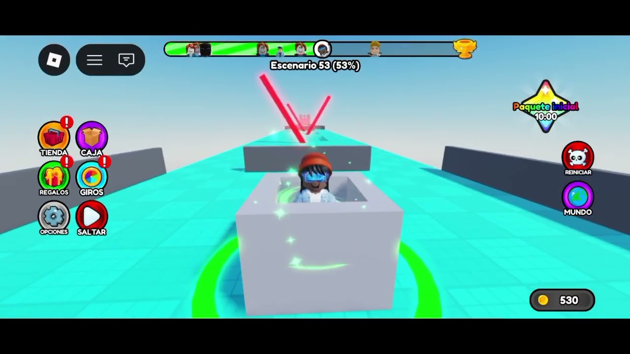 Pasa el obby pero monta una caja en Roblox 