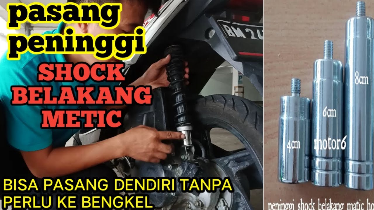 CARA PASANG PENINGGI SHOCK BELAKANG MOTOR METIK. How to install rear shock mount of a metallic motor