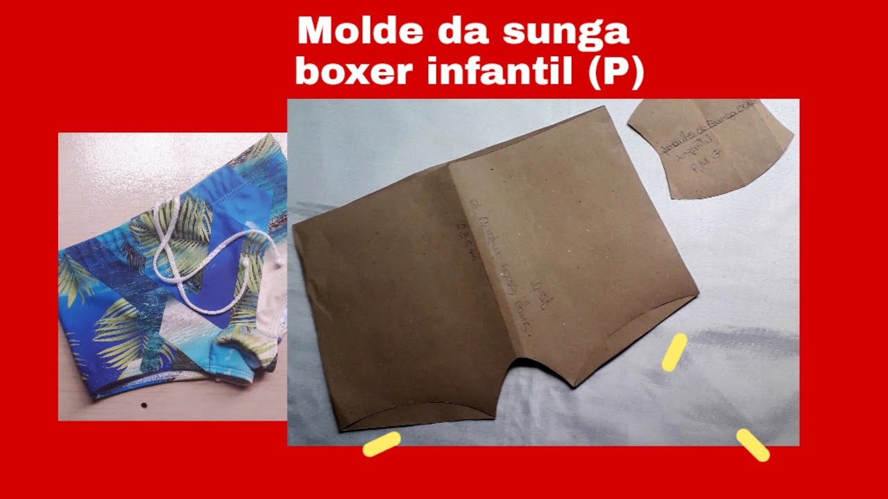 Modelagem da sunga boxer infantil tamanho P/Cristiane Rocha