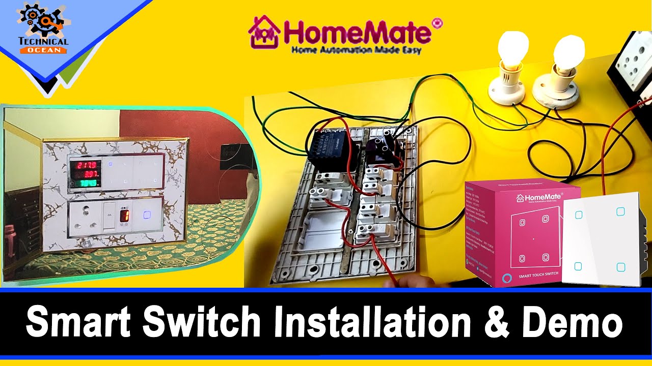 Smart Switch module installation I HomeMate Smart Touch Switch I Step by Step in Hindi