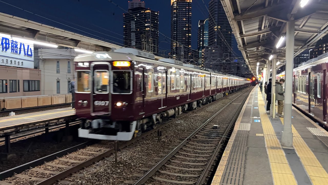 阪急6007f中津通過
