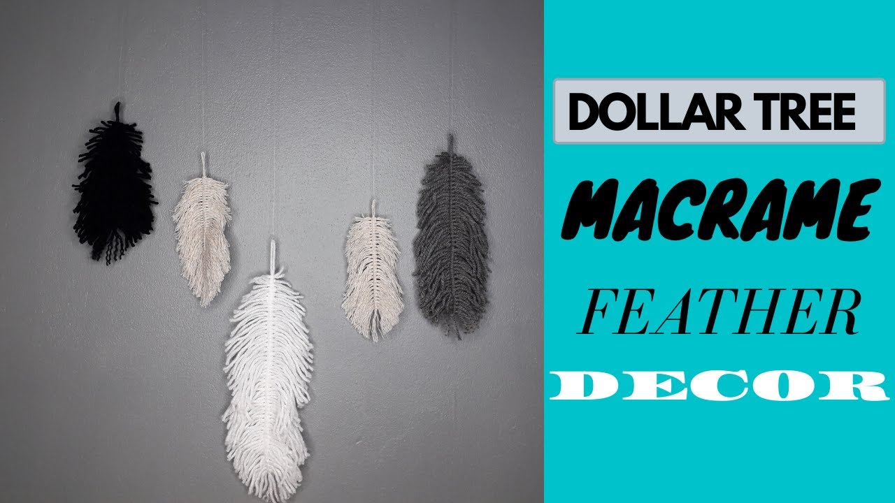 BOHO MACRAME FEATHERS // DOLLAR TREE DIY