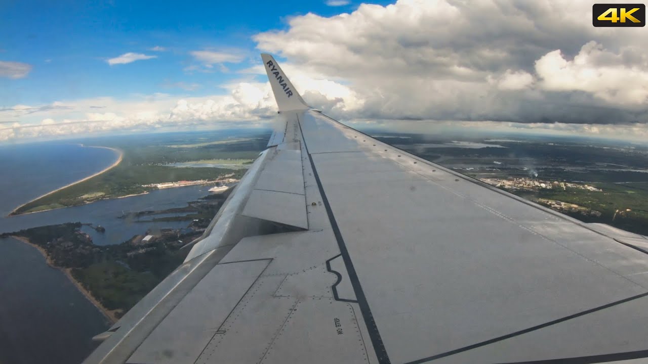 RYANAIR HARD LANDING and SCENIC APPROACH AT RIGA (RIX) | 🇱🇻 4K In-Flight
