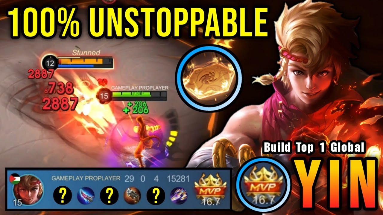 29 Kills No Mercy!! Monster Yin 100% Unstoppable Build - Build Top 1 Global Yin ~ MLBB