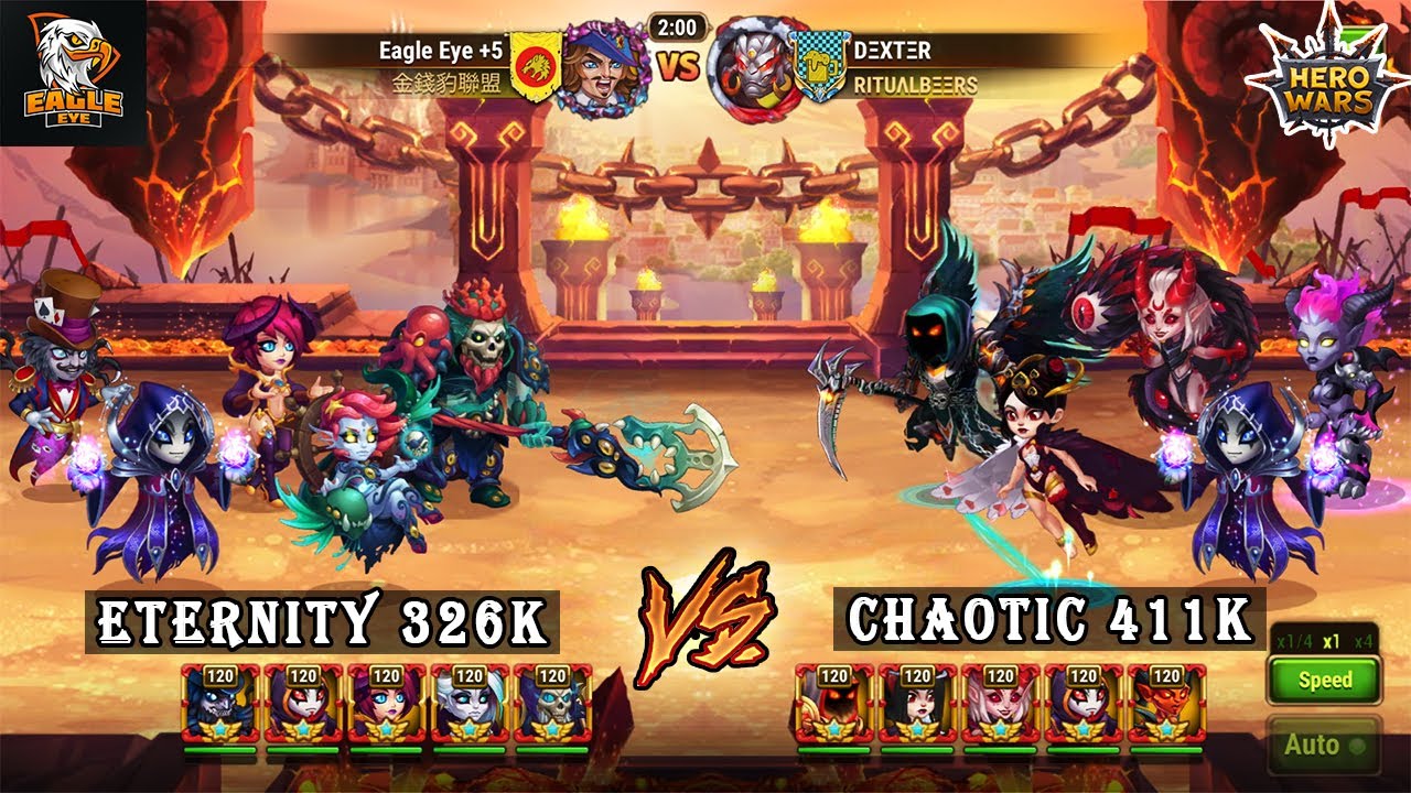 Eternity 326k Vs Chaotic 411k Team - Iris vs Xesha | Hero Wars Mobile
