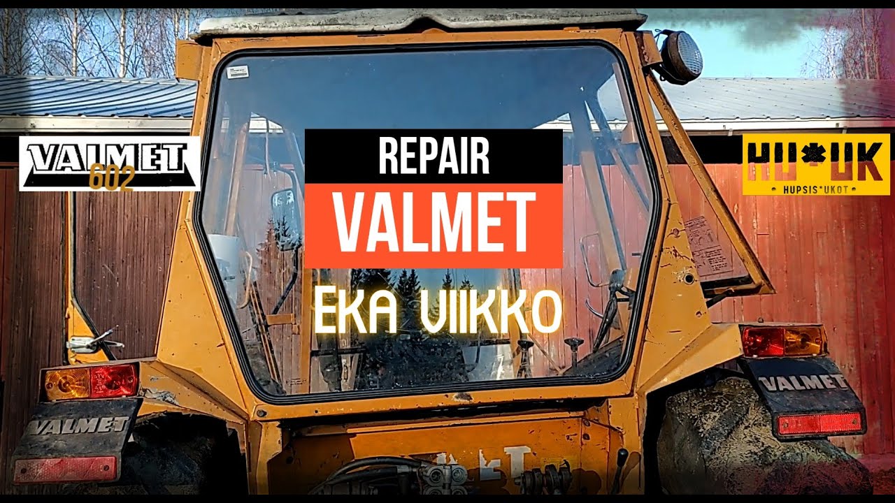 Valmet 602. Ensimmäinen korjaus viikko. Takalasin laitto.