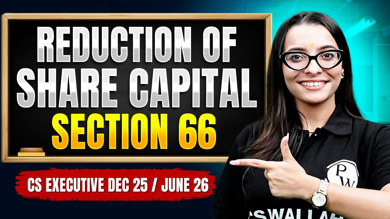 Reduction of Share Capital Section 66 Explained | CS Executive Dec 2025/June 2026 | Company Law