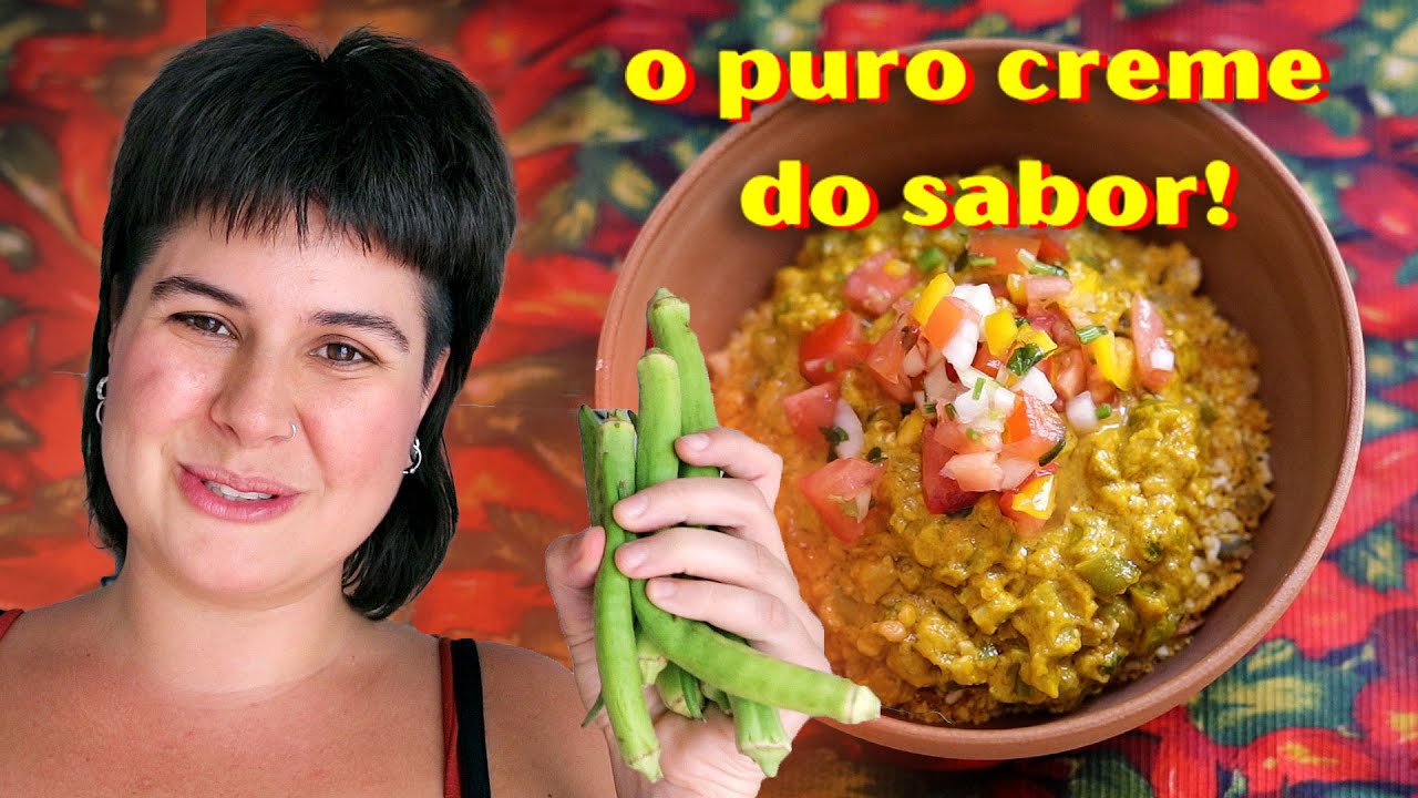 CARURU: RECEITA SABOROSÍSSIMA COM QUIABO + farofa de coco e vinagrete