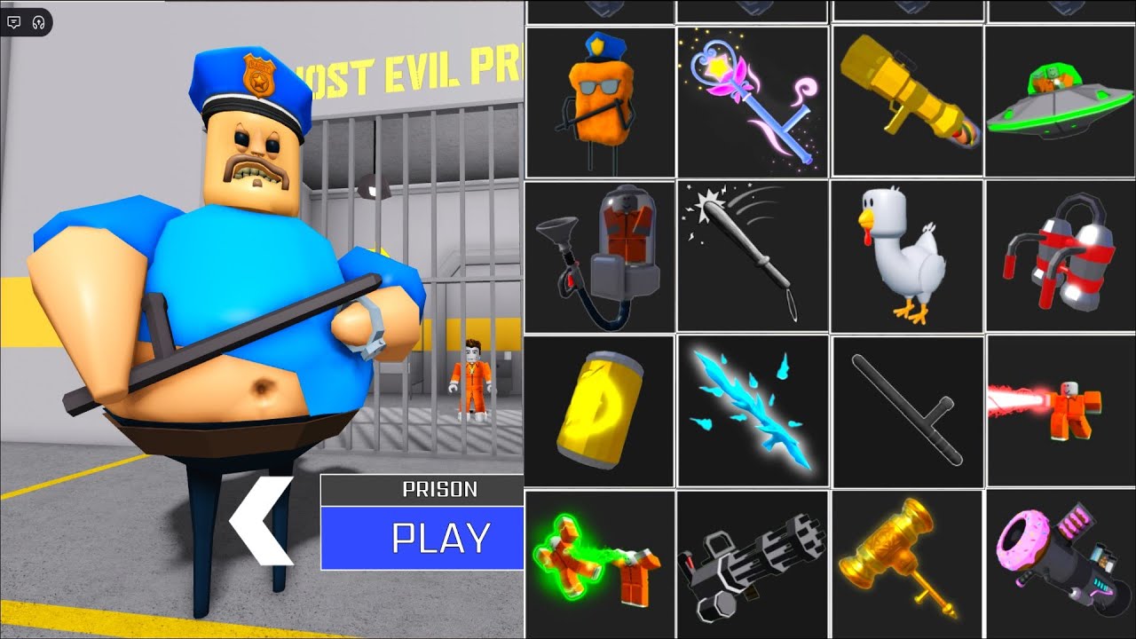All Items Unlocked - Barrys Prison Run Roblox Full Game