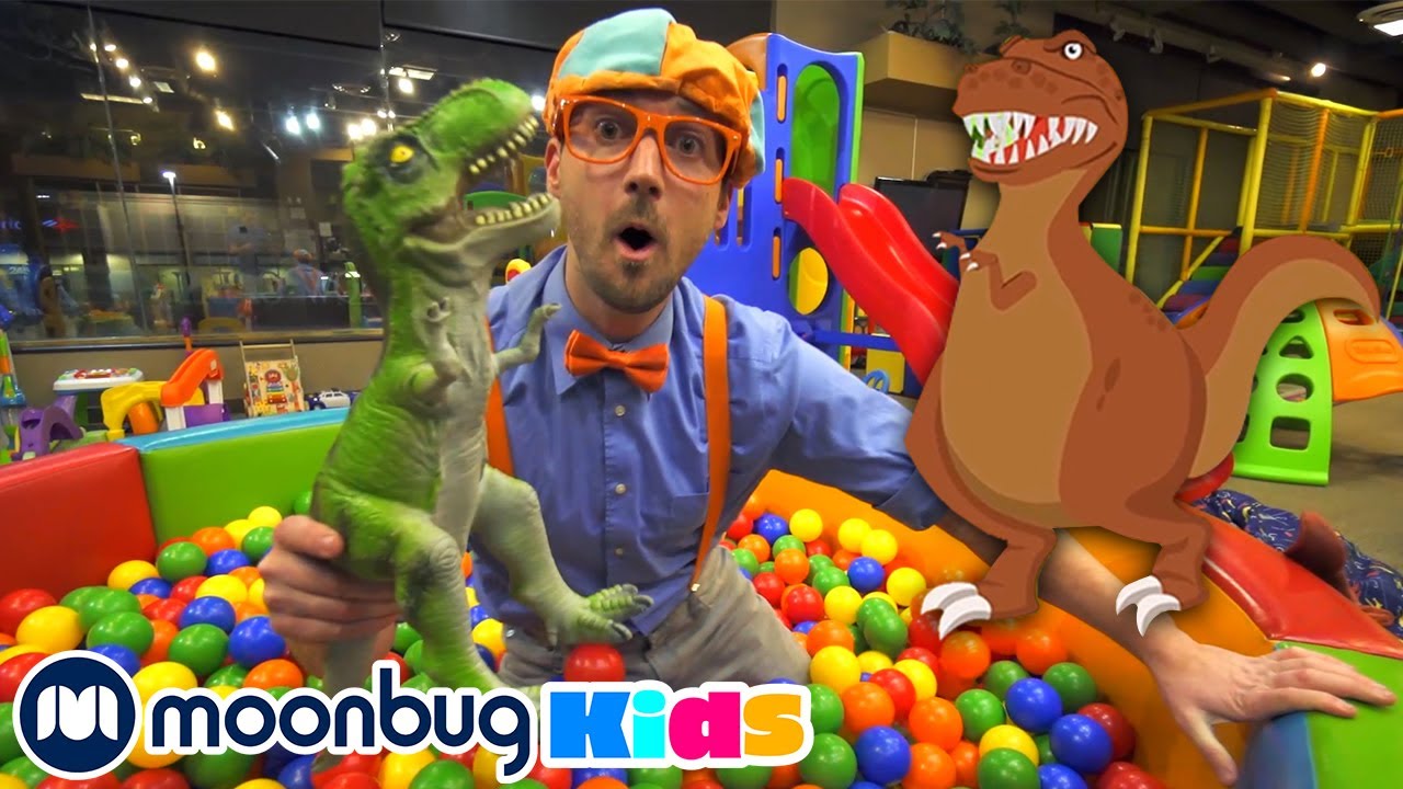 Blippi Learns Dinosaurs At The Kinderland Indoor Playground! | Educational Videos for Toddlers