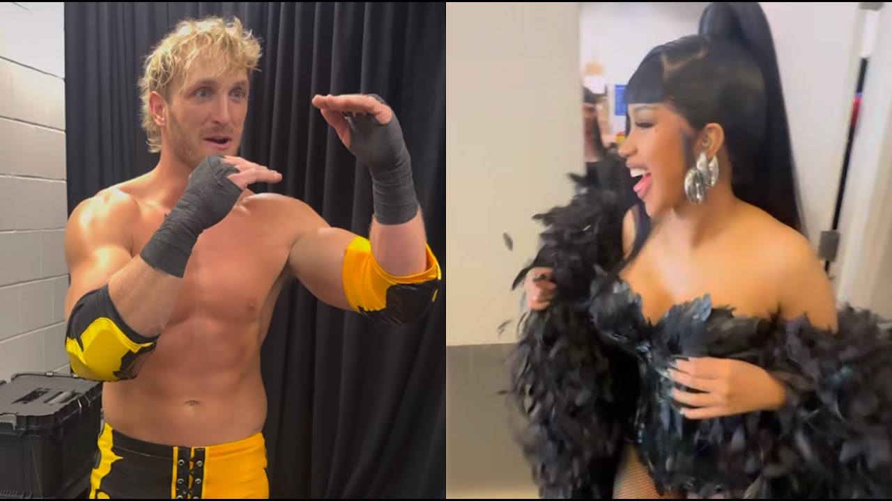 Карди Би встречает Логана Пола, Рэнди Ортона и Джея Усо на WWE Summer Smash