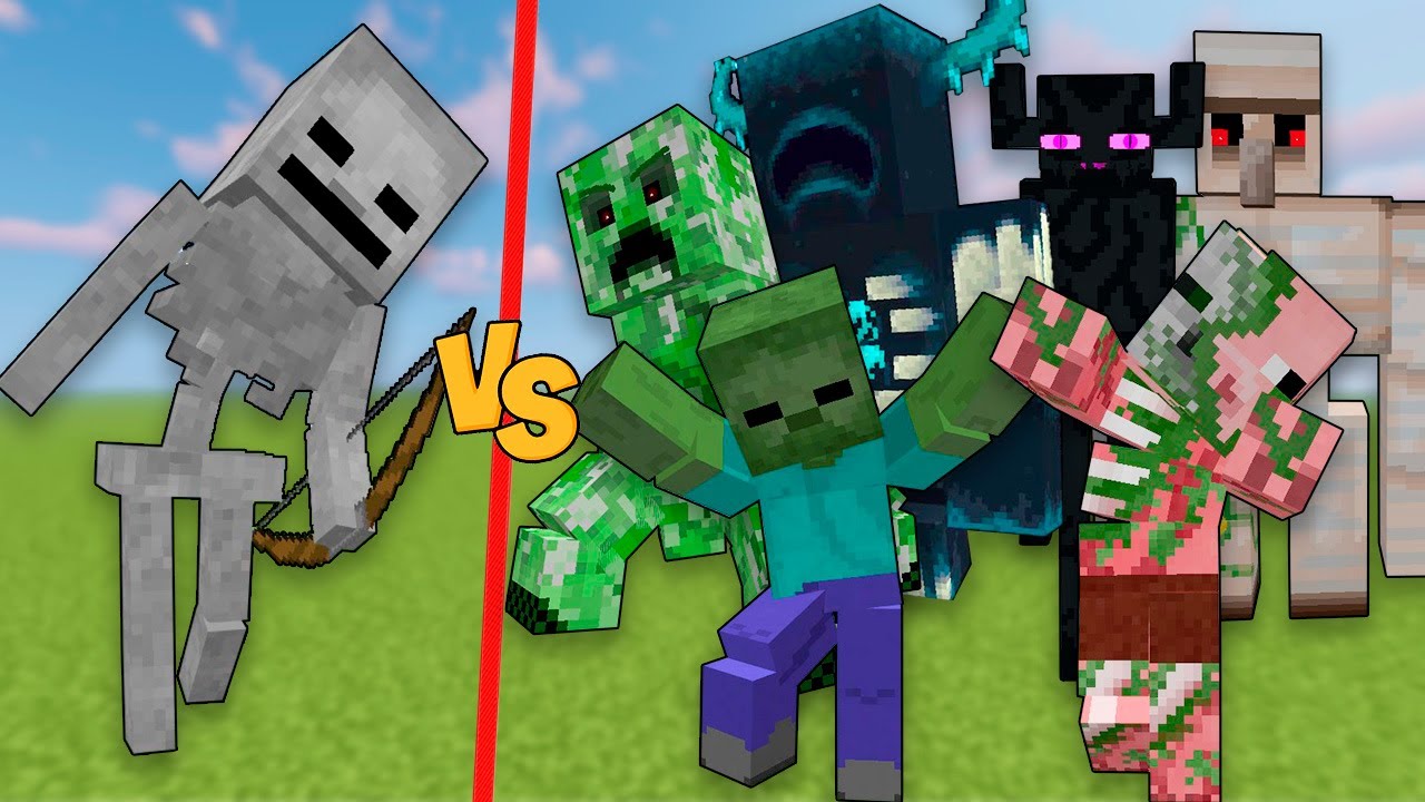 TITAN SKELETON vs ALL TITAN Mobs in minecraft / Titan Skeleton vs Titan Warden / Minecraft battle