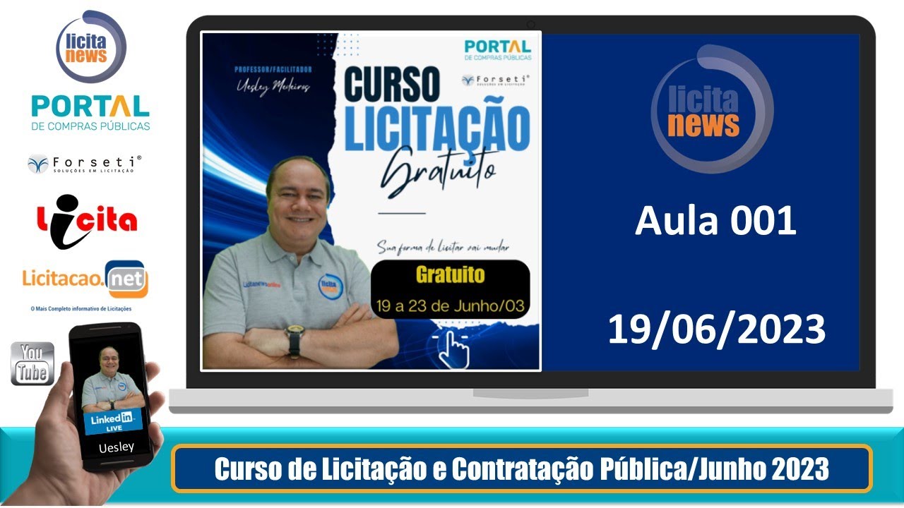 Curso de Licitação e Contratação Pública - Aula 001 - Gratuita - Junho de 2023
