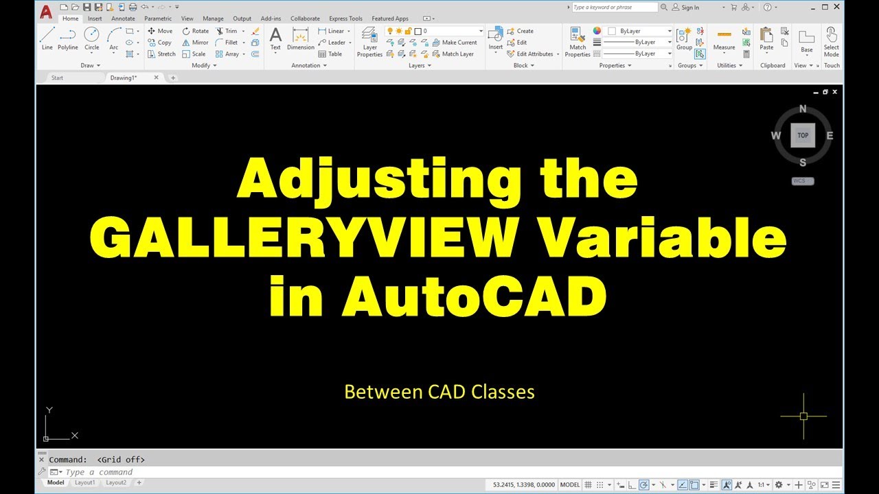 Adjusting the GALLERYVIEW Variable in AutoCAD