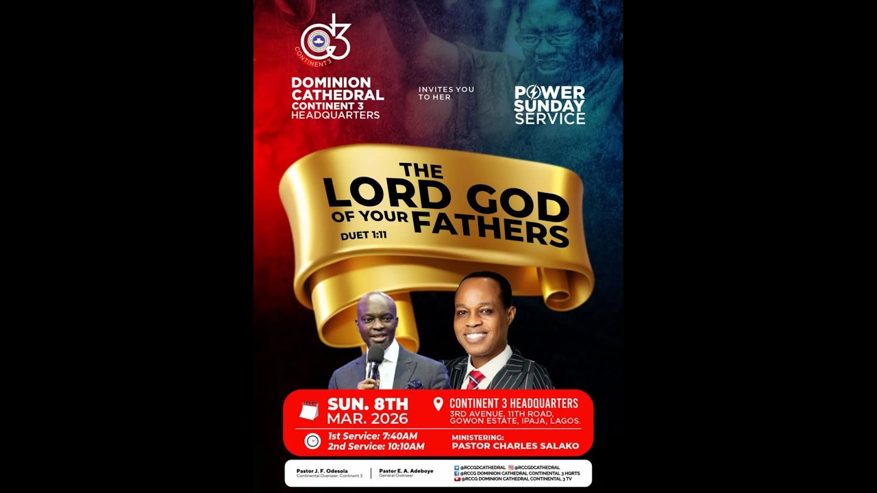 POWER SUNDAY 2ND SERVICE //THEME: THE LORD GOD OF YOUR FATHERS