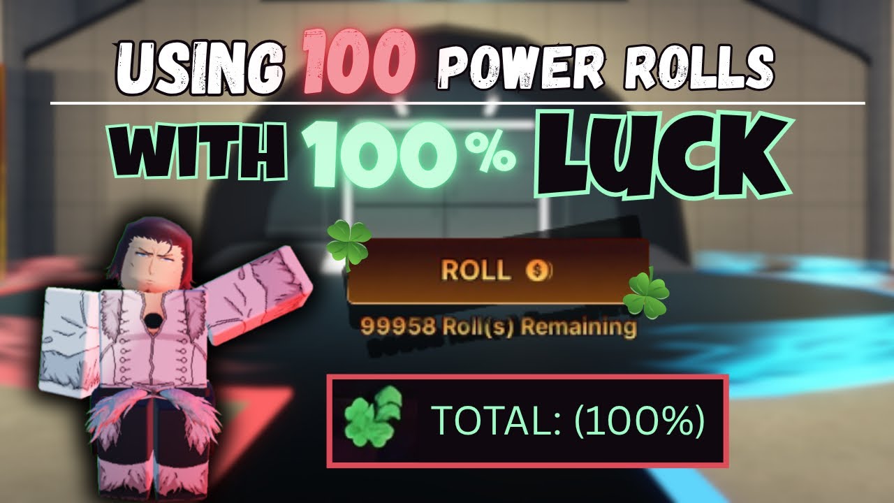 Using 100 POWER ROLLS WITH 100% Luck | Ink Game