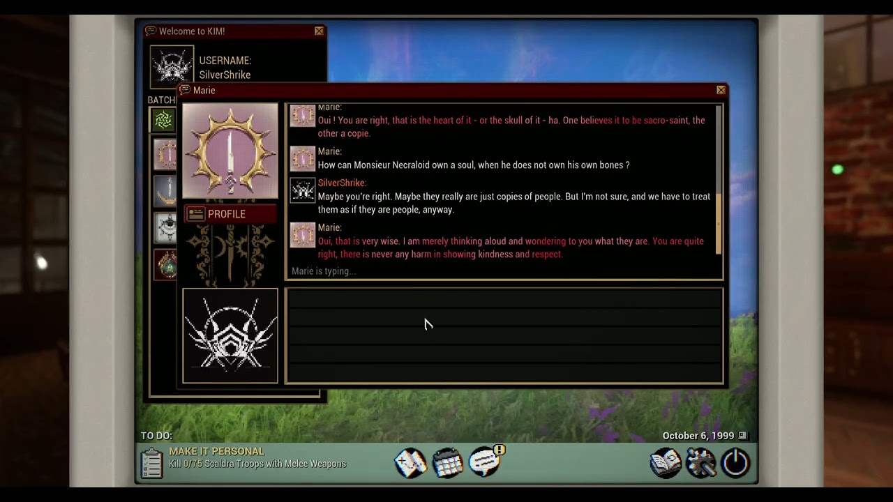 Warframe The Old Peace: Marie on how knowing more about Necraloid and Otak troubles her - flowers