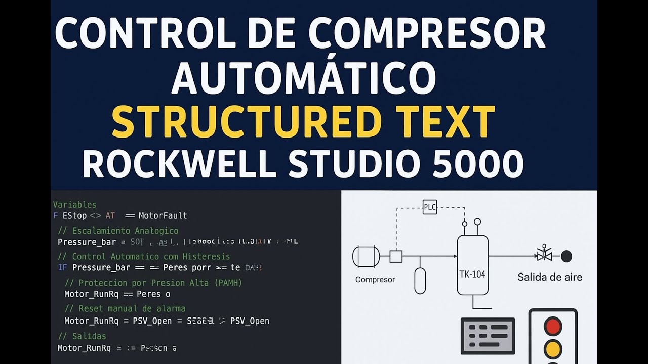 Control de Compresor Automático en Rockwell Studio 5000 | Proyecto PLC Avanzado 🚦📈 Alarmas
