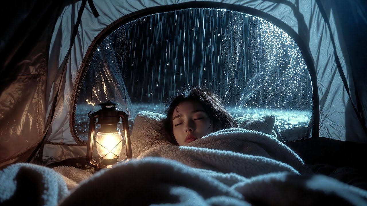 Rain Sounds for Sleep 🌧️ | Heavy Rain Camping in a Cozy Tent