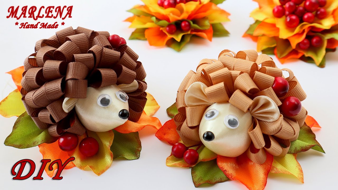 🦔 ЗАБАВНЫЕ ЁЖИКИ 🦔🦔 из ЛЕНТ. Очень просто