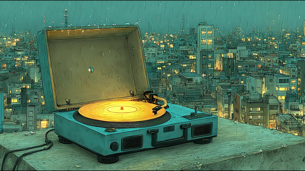 𝐏𝐥𝐚𝐲𝐥𝐢𝐬𝐭🎧 빗소리와 도시 불빛 사이🌧️ K-Pop Soft Groove Rainy Rooftop Vinyl Night