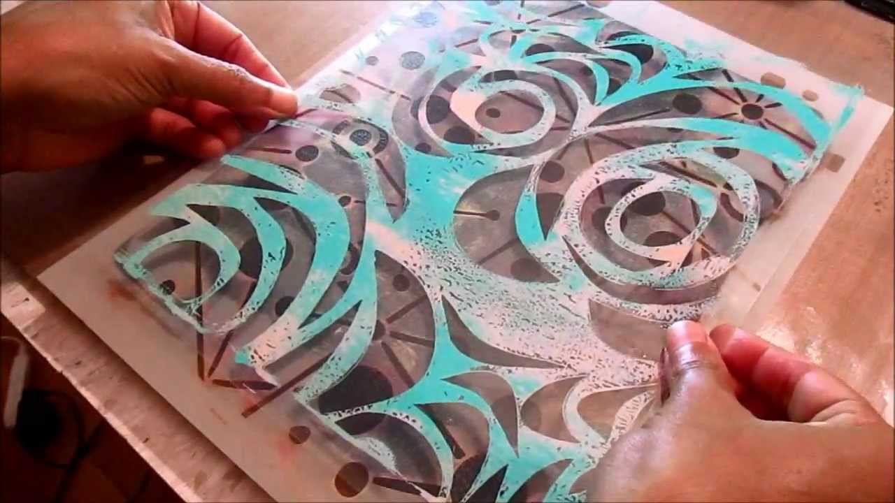 Gelli Plate Prints on Acetate, Black Cardstock, Etc.