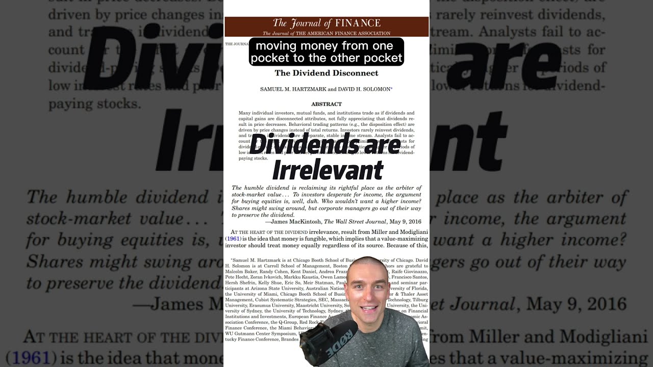 Dividends are not investment returns. They are not free money, and do not offer downside protection.