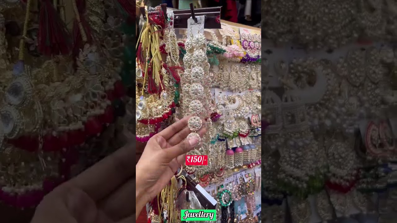 Sarojini Nagar Market Delhi | Jewellery in Just ₹150 😍 #sarojininagar #jewellery #shorts #ad #delhi