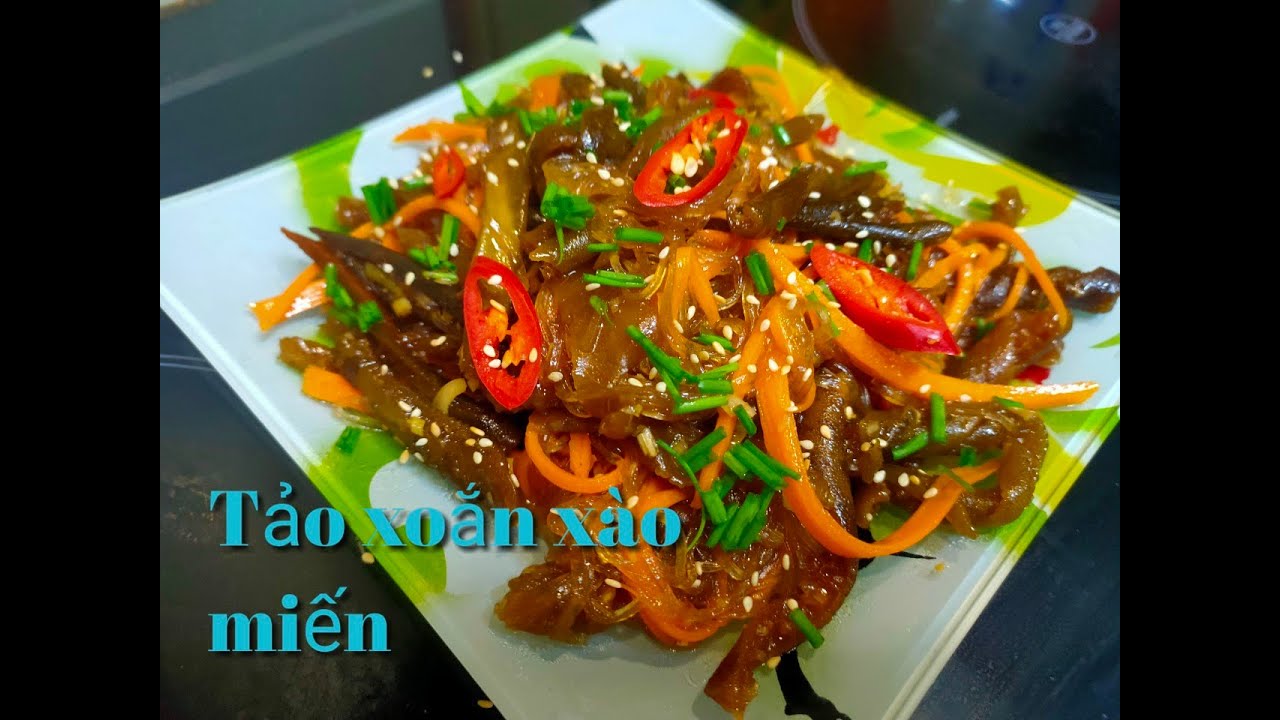 Tảo xoắn xào miến  ngon khó cưỡng ! nghệ thuật ẩm thực chay .