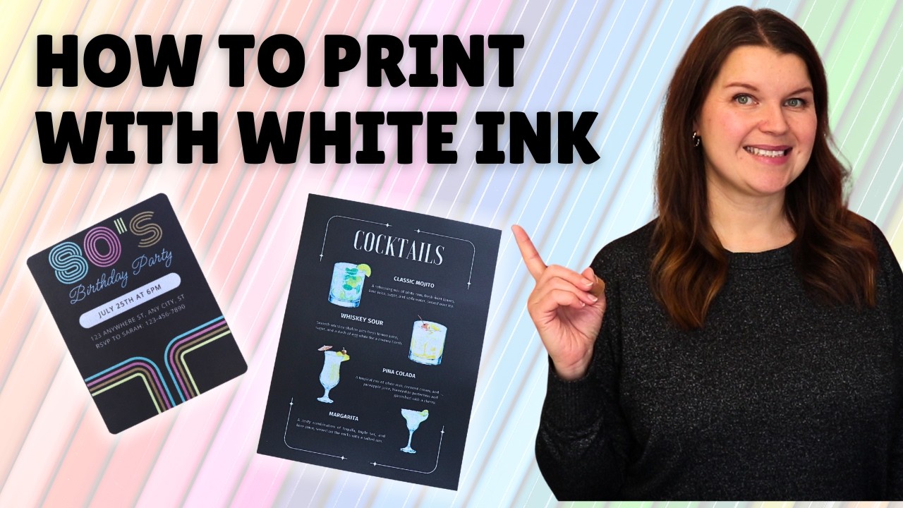 How to print with white ink on black paper