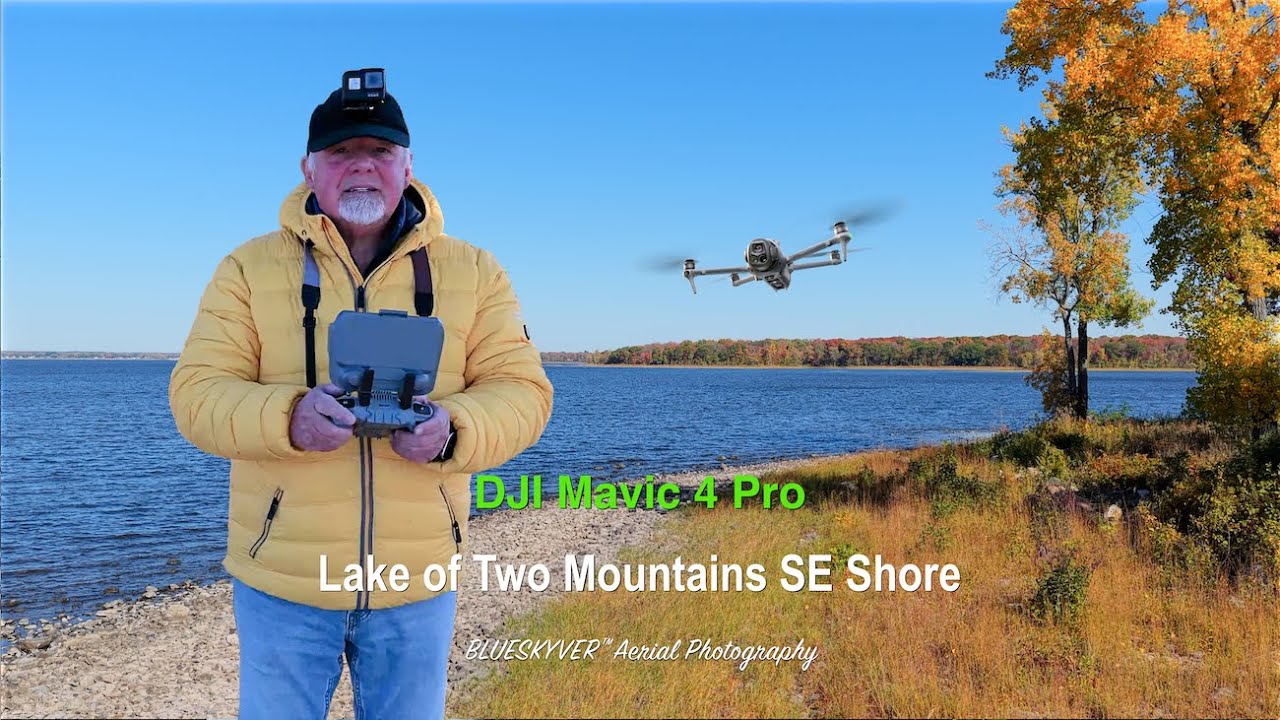 Lake of Two Mountains SE shore Autumn Aerial Views