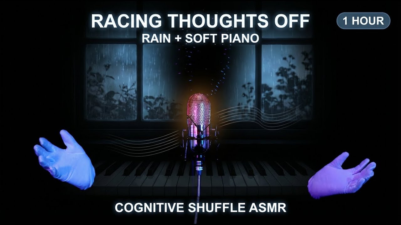 MIND WON'T STOP RACING? | Rain + Piano ASMR for Anxious Thoughts | Cognitive Shuffle