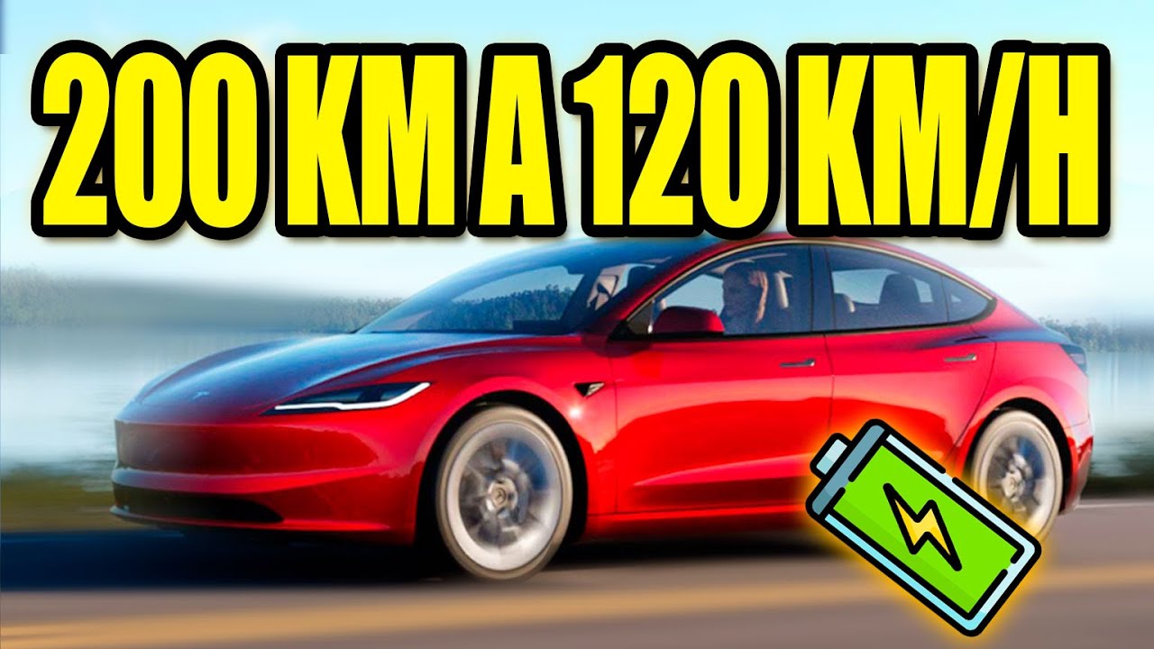 🚗 Prueba REAL de autonomía Tesla Model 3 Standard — 200 km a 120 km/h: ¡Resultados que sorprenden!