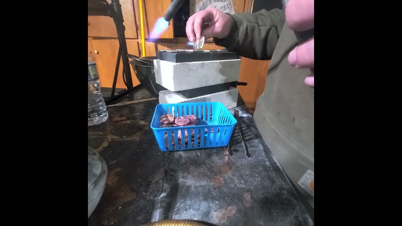 Annealing silver and copper before stamping. 