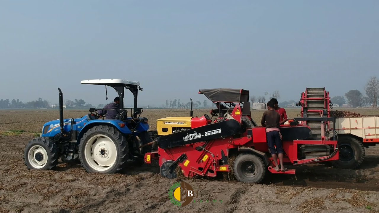 Grimme-Shaktiman Potato Harvester Model Sgph 200 with continuous overloading at Bj farms