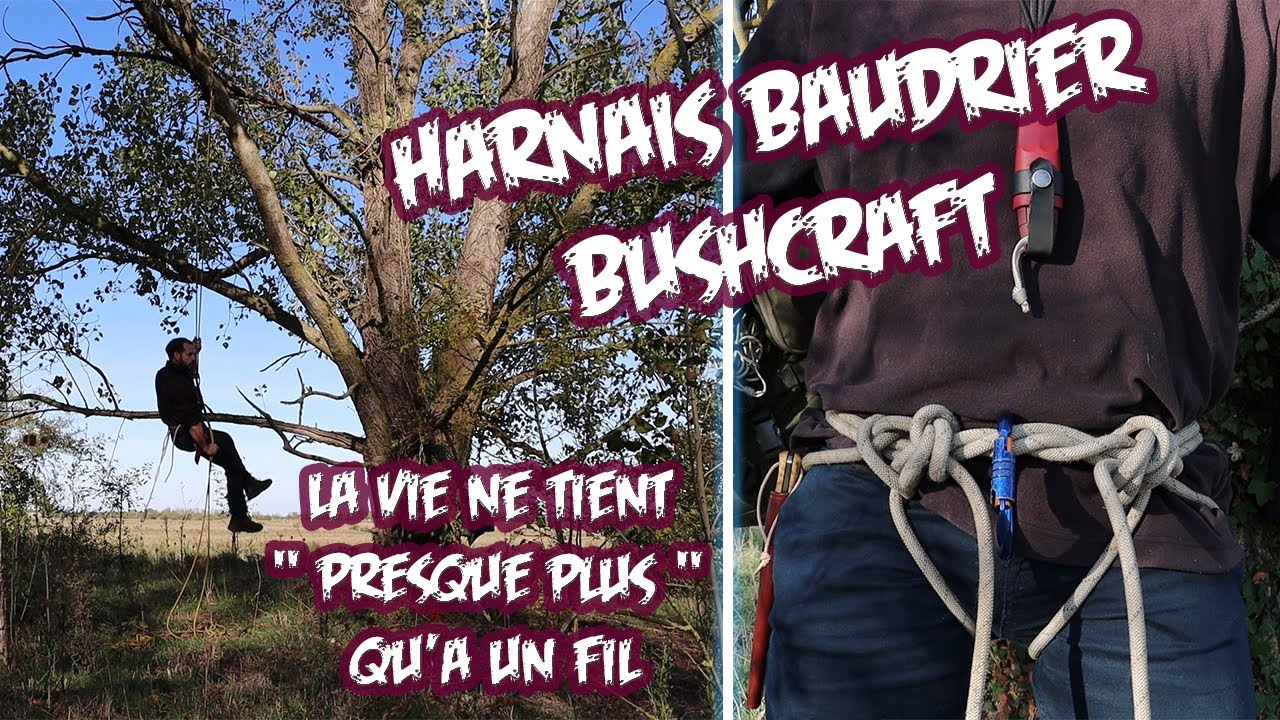 💪🤠 Grimpe Bushcraft : Le Baudrier de corde (méthode de survie militaire!).