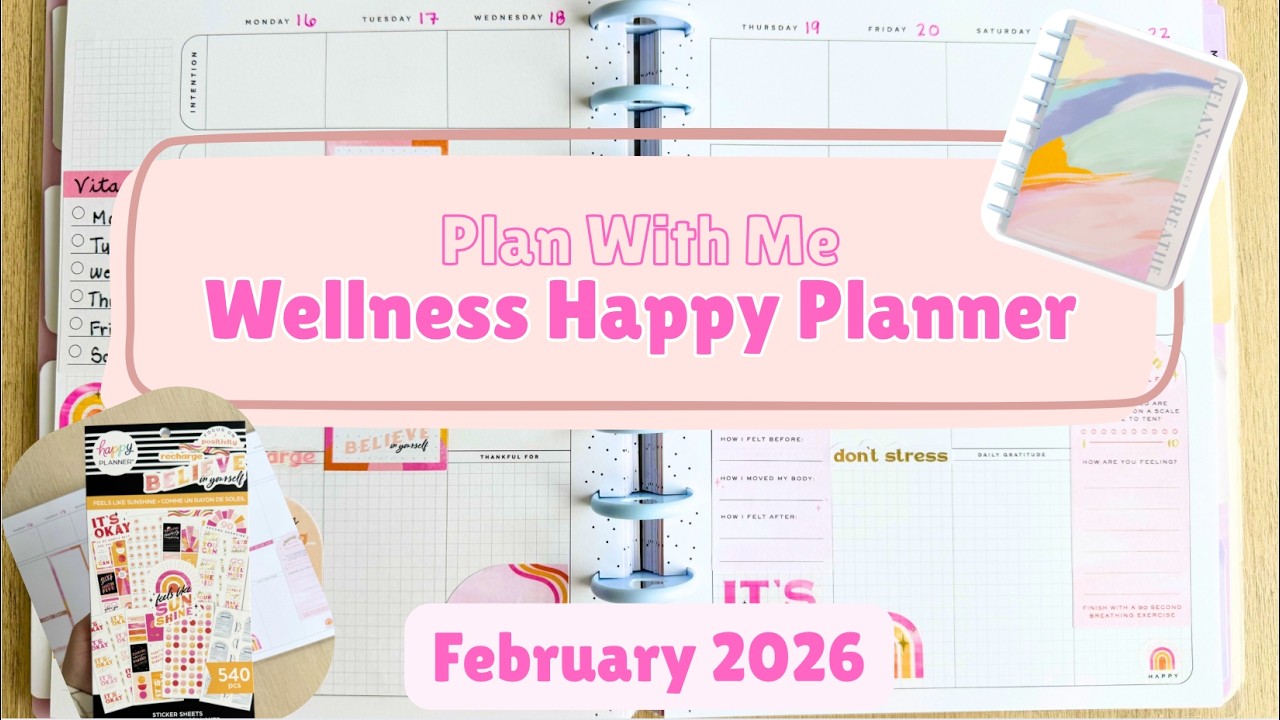 PLAN WITH ME ︱ MY FIRST PLANNING VIDEO!!! ︱ CLASSIC WELLNESS HAPPY PLANNER ︱ FEBRUARY 2026 WEEK 3