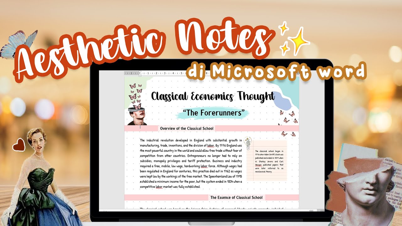 Cara Membuat Catatan Aesthetic di Microsoft Word! Free Template ✨ | digital note taking ms word