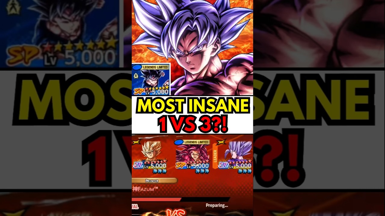 DON'T GIVE UP KAKAROT! 😭 MOST INSANE 1V3 EVER W/ LF MUI GOKU (DRAGON BALL LEGENDS) 